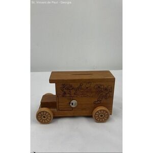 Vintage Wooden Truck Coin Bank Toystalgia Circa 1980 Breakstone's 100 Year's